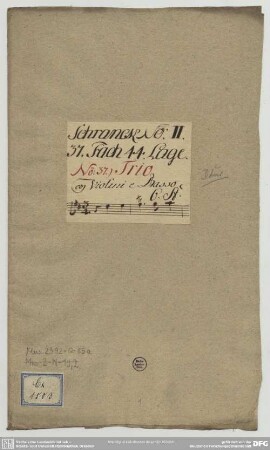 Sonatas - Mus.2392-Q-85a : vl (2), bc - D; TWV 42:D16