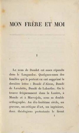 Mon frère et moi : [Alph. Daudet]. Souvenirs d'enfance et de jeunesse par Ernest Daudet