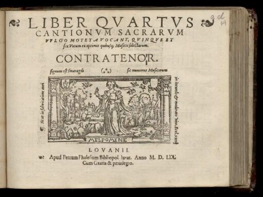 Liber quartus cantionum sacrarum ... quinque et sex vocum. Contratenor