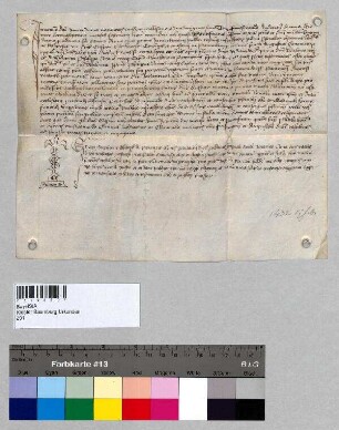 Kaspar Ebenhauser, Kanoniker in Baumburg, lässt beurkunden, dass er von Propst Ulrich [III.], Dechant Philipp und dem Kapitel von Baumburg die Nachricht erhalten hat, dass ihm die Vikarie von Sitzendorf übertragen worden ist.; nicht besiegelt