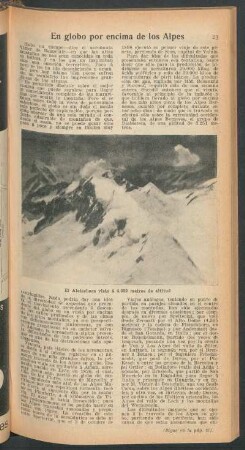 En globo por encima de los Alpes
