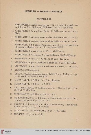 Juwelen (Nr. 1-142)