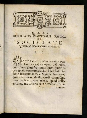 3-13, Dissertatio Inauguralis Juridica de Societate quasdam Positiones Exhibens