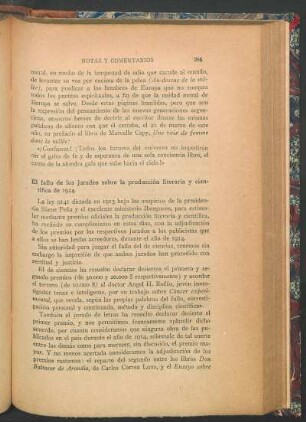El fallo de los jurados sobre la producción literaria y científica de 1914