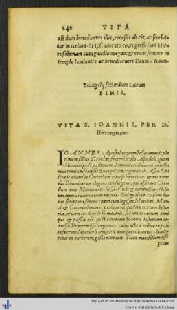 Vita S. Ioannis, Per D. Hieronymum.