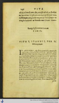 Vita S. Ioannis, Per D. Hieronymum.