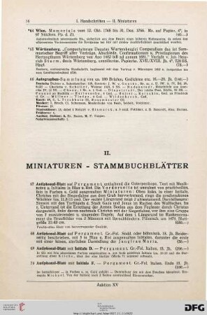 II. Miniaturen-Stammbuchblätter (Nr. 67-70)