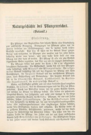 Naturgeschichte des Pflanzenreiches. (Botanik.)
