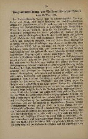 Programmerklärung der Nationalliberalen Partei