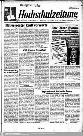 1959: Hochschulzeitung : Organ der SED-Parteiorganisation