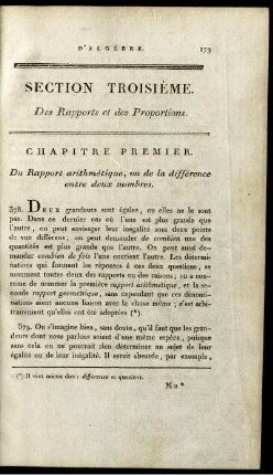 Section Troisième. Des Rapports et des Proportions.