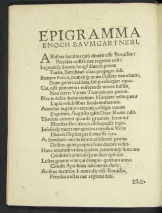 Epigramma Enoch Baumgartneri.