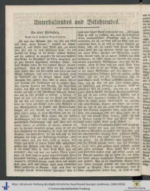 Unterhaltendes und Belehrendes.