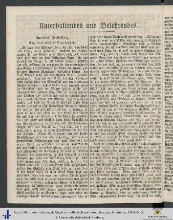 Unterhaltendes und Belehrendes.
