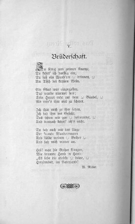 V. Brüderschaft.