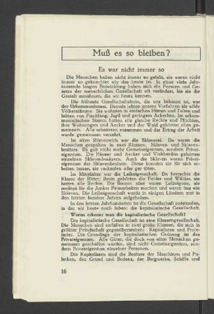 Muß es so bleiben?