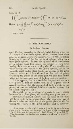 On the cyclide.