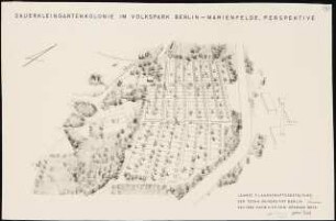 Volks- und Sportpark, Berlin-Marienfelde: Perspektivische Ansicht Kleingartenkolonie