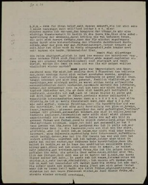 L.H.M. - dank für ihren brief, seit dessen ankunft,...