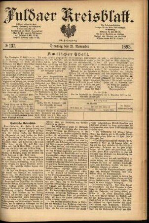 Ausgabe vom Dienstag, den 21. November 1893.