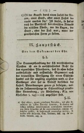 IX. Hauptstück. Von dem Sakrament der Ehe.
