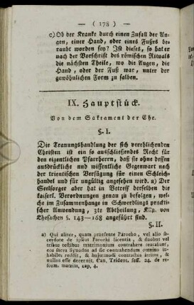 IX. Hauptstück. Von dem Sakrament der Ehe.