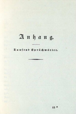 Anhang. Tausend Sprüchwörter
