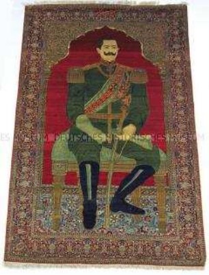 Keschan-Bildteppich mit ganzfigürlichem Porträt des deutschen Kaisers Wilhelm II.