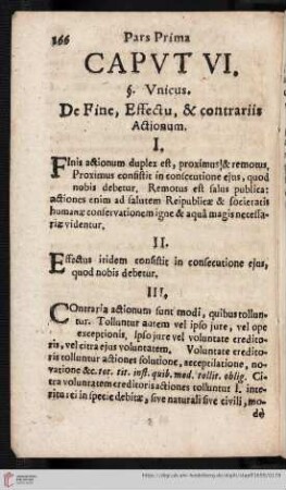 De Fine, Effectu, & contrariis Actionum