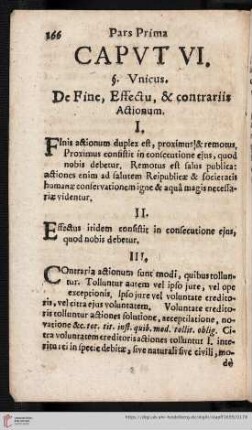 De Fine, Effectu, & contrariis Actionum