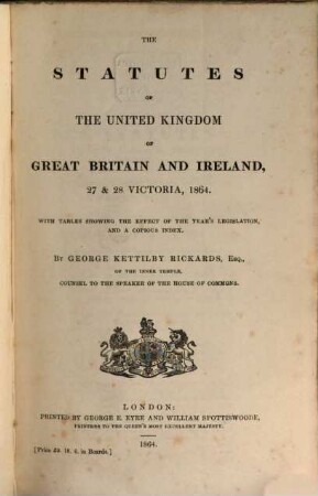 A Collection of the public general statutes. 1864