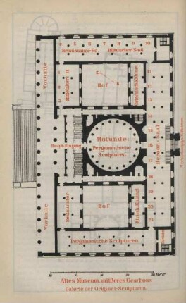 Grundriss. Altes Museum, mittleres Geschoss