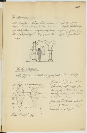 Rathaus, Nordhausen / Rathaus, Halle/Saale: Details (aus: Skizzen- und Fotoalbum 19)