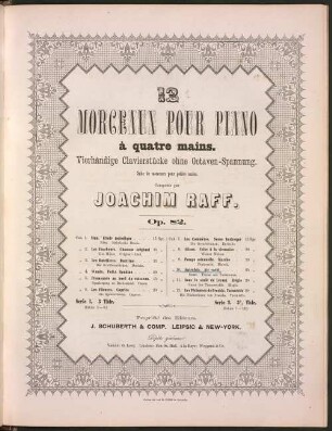 12 Morceaux : pour pianoforte à 4 ms. ; suite de morceaux pour petites mains ; op. 82, 10. Autrefois : Air varié. - Pl.-Nr. 3899. - 19 S.