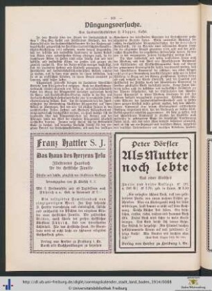 Düngungsversuche.