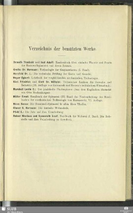 Verzeichnis der benützten Werke