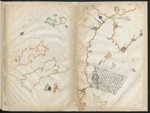 Illustration: f. 27a-27b mehrere Inseln und Bandırma