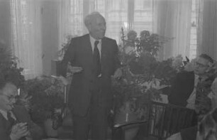 60. Geburtstag von Walter Maschke, Generalsekretär der Volksbühne Berlin : Walter Maschke während einer Rede