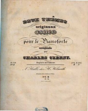 Deux thêmes originaux variés : pour le pianoforte ; oe. 258, 2