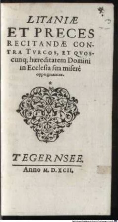 Litaniae et preces recitandae contra Turcos