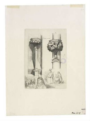 Münster. Inneres. Säulen. um 1850