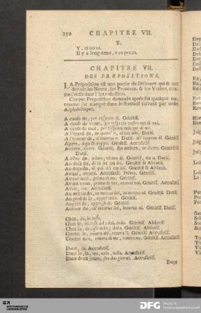 Chapitre VII. Des Prepositions