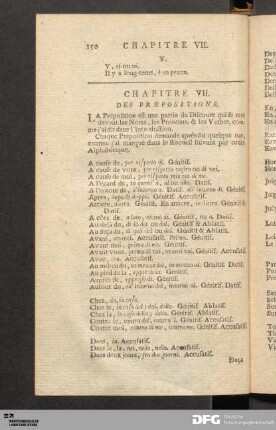 Chapitre VII. Des Prepositions