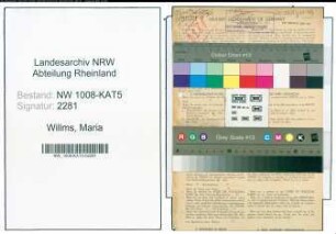 Entnazifizierung Maria Willms , geb. 17.02.1898 (Lehrerin)