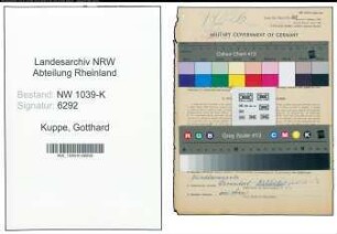 Entnazifizierung Gotthard Kuppe , geb. 31.01.1905 (Lehrer)