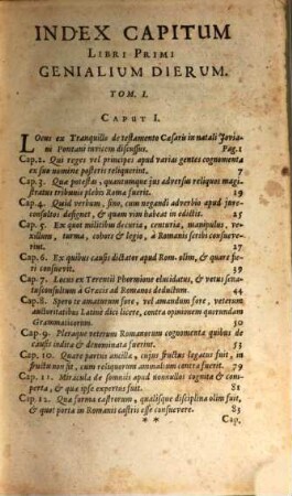 Alexandri Ab Alexandro, Jurisperiti Neapolitani, Genialium Dierum Libri Sex, 1
