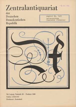Nr. 1053: Zeitschriften Slawistik (Polonica)