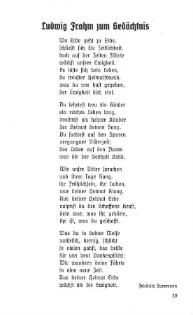 Ludwig Frahm zum Gedächtnis