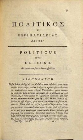 Platōn : Graece Ad Editionem Henrici Stephani Accurate Expressa, Volumen Sextum