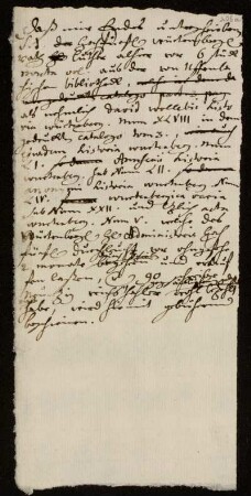 Quittung des Johann Friedrich von Uffenbach für verkaufte Hefte seines Bruders